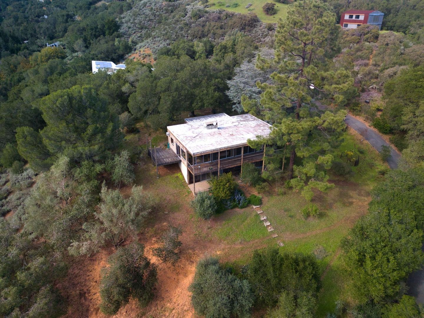 26969 Moody Road Los Altos Hills, CA 94022 - Photo 49 of 52 an aerial view of a house with yard and outdoor seating