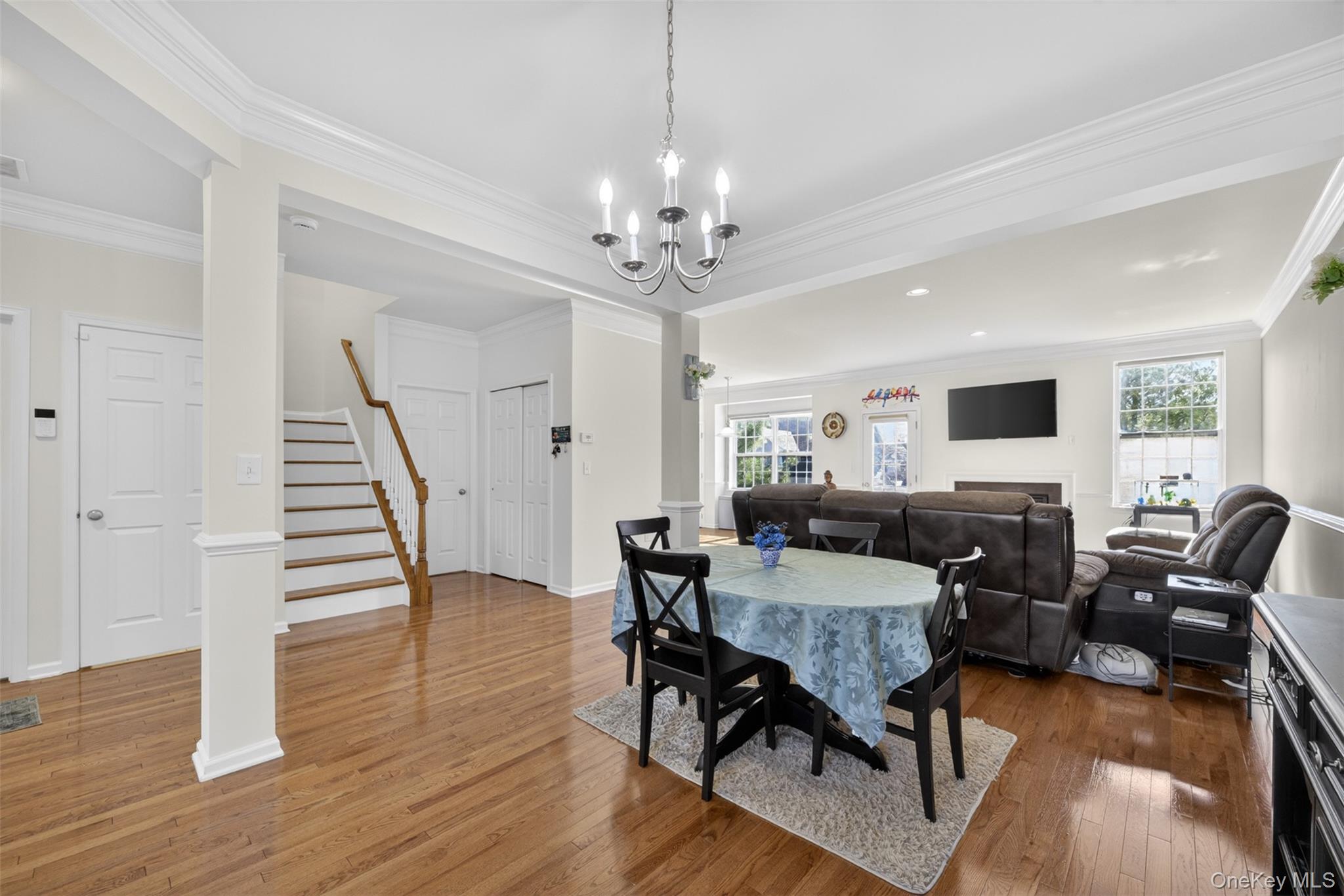 33 Pritchard Court Fishkill, NY 12524 - Photo 13 of 47 Open Concept Dining Area, Oak wood flooring and stairs leading to second level