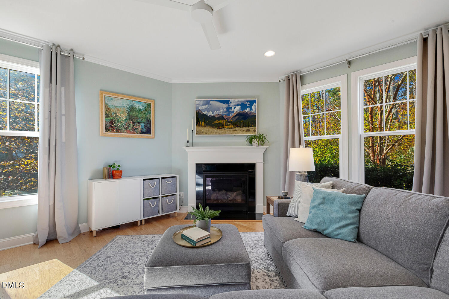 538 Rowanwood Way Apex, NC 27523 - Photo 7 of 40 a living room with furniture and a fireplace
