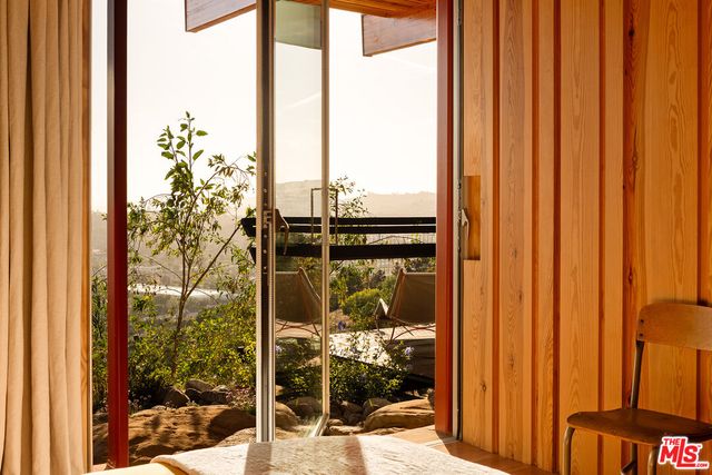 a balcony view with a ocean view