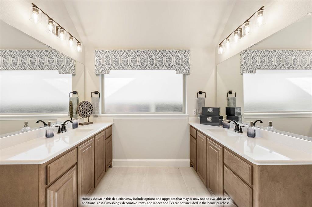 2206 Redding Drive Venus, TX 76084 - Photo 27 of 31 a bathroom with a sink double vanity granite and a mirror