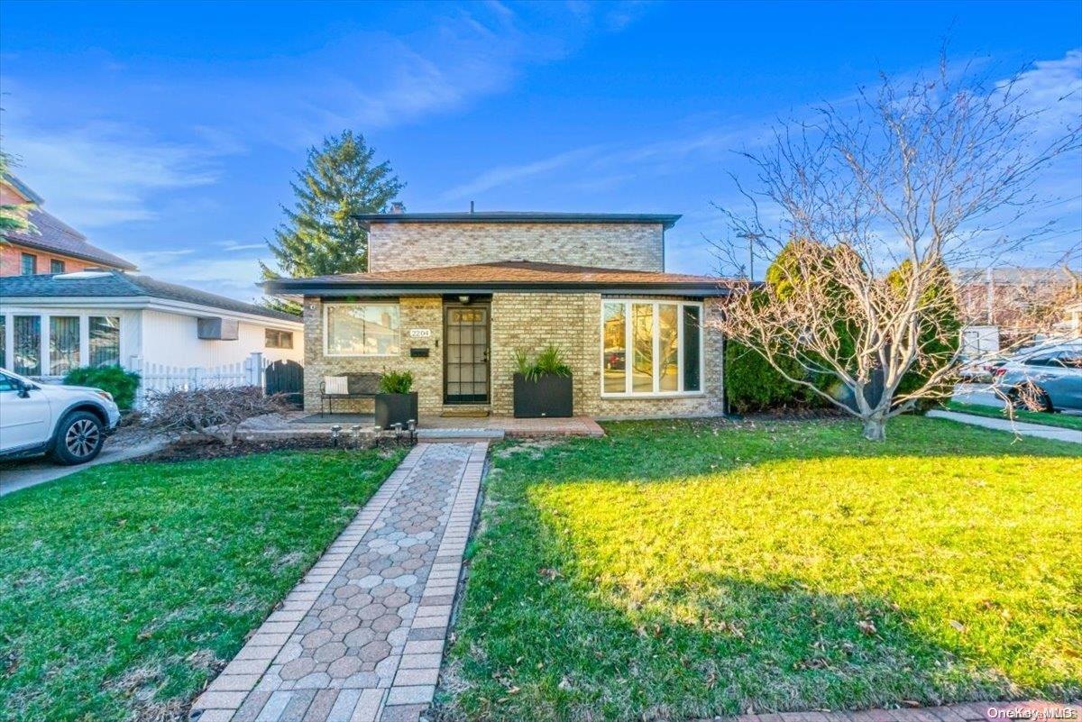 a view of backyard of a house