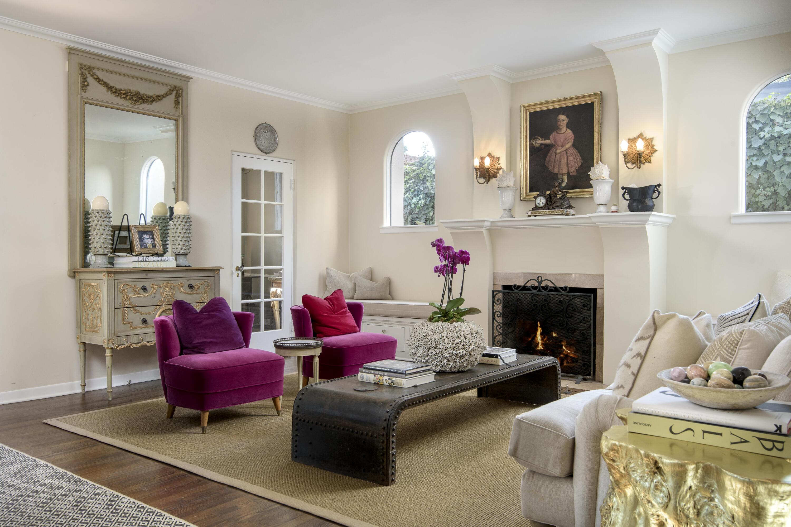 1318 Alta Vista Road Santa Barbara, CA 93103 - Photo 6 of 44 a living room with furniture or couch and a fireplace