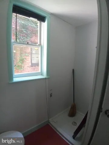 a bathroom with a window