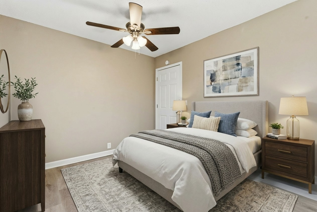 266 Meadows Road Portland, TN 37148 - Photo 4 of 15 a bedroom with a bed and a chandelier