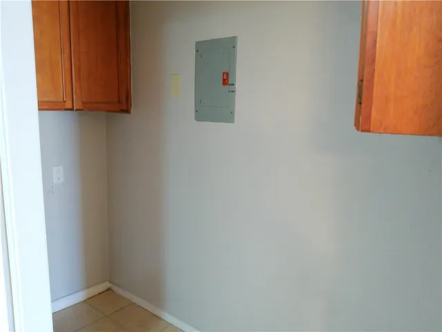 a view of hallway with washer and dryer