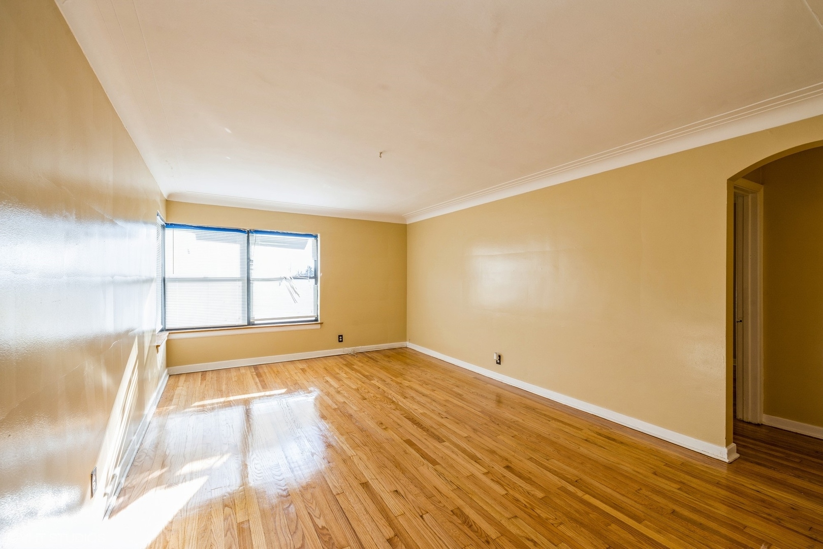 1906 West 80th Street, Unit 1W Chicago, IL 60620 - Photo 4 of 12 an empty room with wooden floor and windows