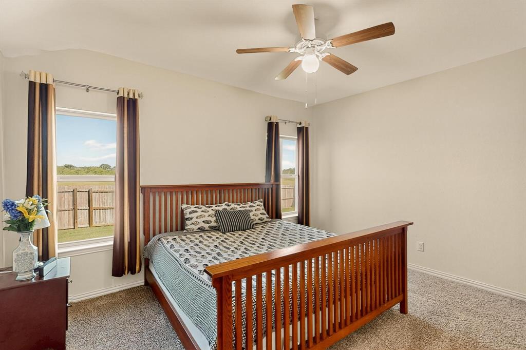 9144 St Barts Road Fort Worth, TX 76123 - Photo 17 of 36 Carpeted bedroom with ceiling fan and baseboards