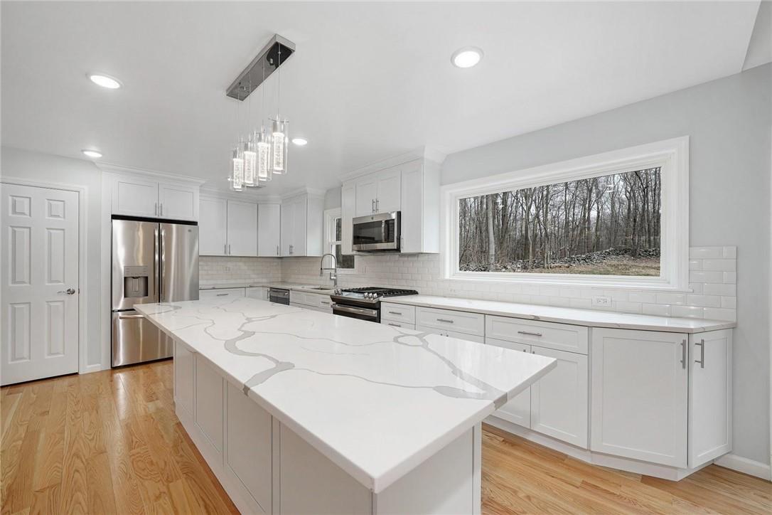 69 Horseshoe Hill Road Pound Ridge, NY 10576 - Photo 1 of 1 EVERYTHING NEW: GE Stainless Appliances, Soft Close Cabinets, Calcatta Quartz Countertop (10ft Island), Gas Range, Pantry