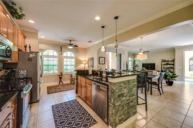 a kitchen with lots of counter top space