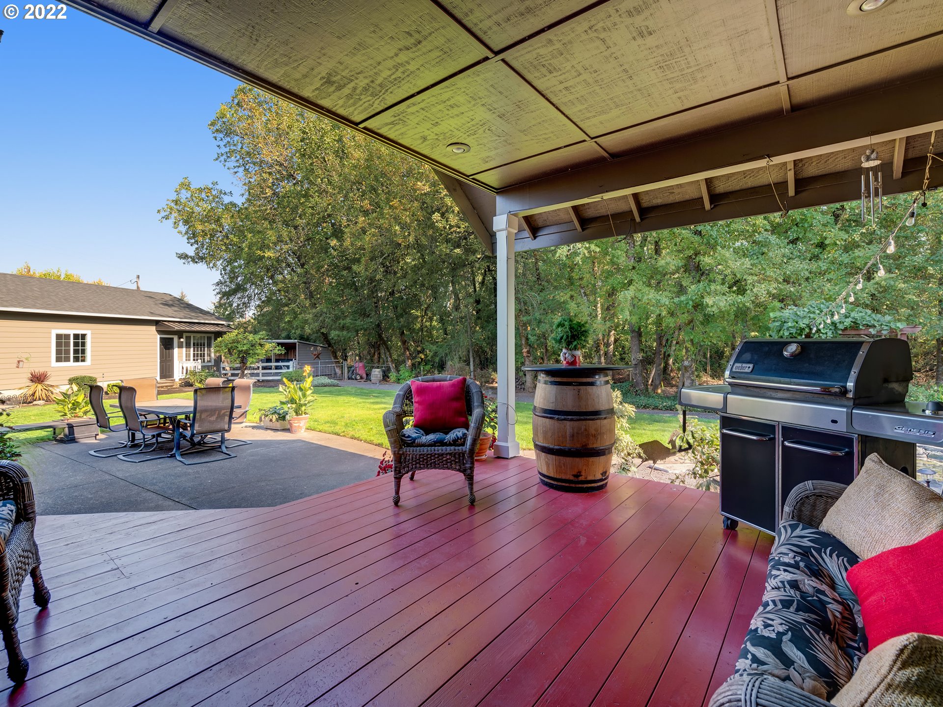 28244 Edgewater Drive Eugene, OR 97402 - Photo 25 of 30 a view of a porch with furniture and a yard
