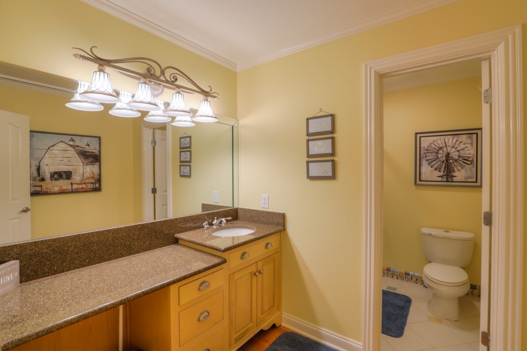 505 Bethlehem Road Lebanon, TN 37087 - Photo 17 of 44 a bathroom with a granite countertop sink mirror vanity and toilet