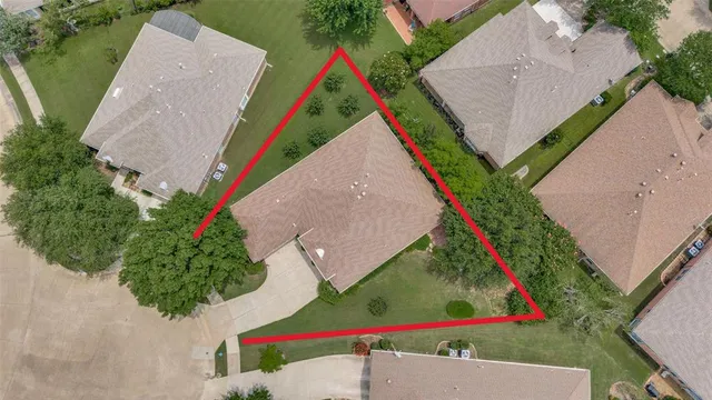 an aerial view of a house