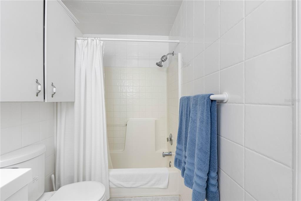 614 Gulf Boulevard, Unit 9 Indian Rocks Beach, FL 33785 - Photo 29 of 41 a bathroom with a shower a toilet and a sink