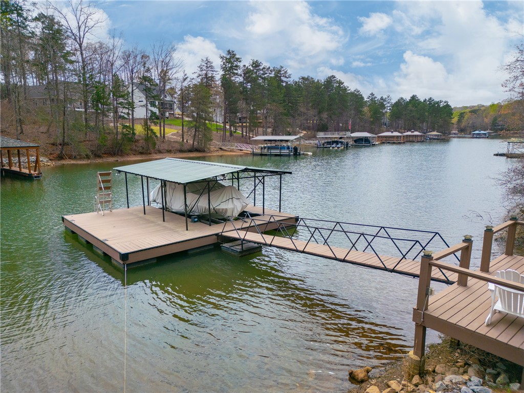 203 Little Lane Seneca, SC 29672 - Photo 48 of 48 This tranquil waterfront setting offers direct lake access and a private boat dock, perfect for aquatic recreation.
