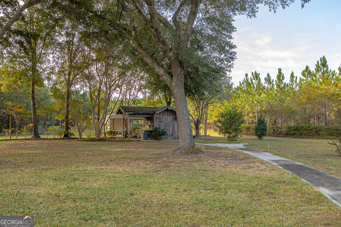 300 Elliott Road Waynesville, GA 31566 - Photo 11 of 89 a view of a yard with a house and trees in the background