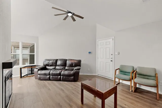 a living room with furniture