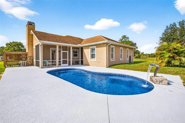 a view of an ocean from a yard