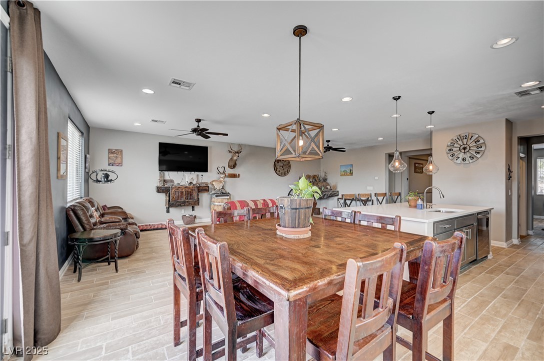 4045 River Heights Lane Logandale, NV 89021 - Photo 11 of 38 Dining area featuring recessed lighting, a ceiling