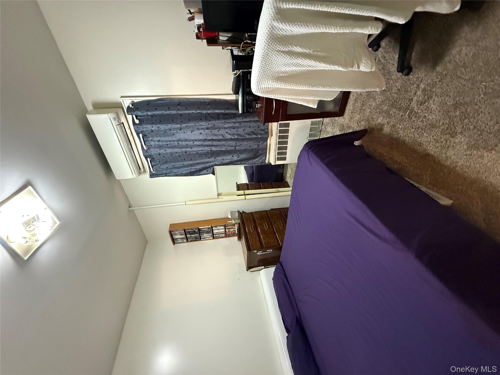 104-25 126th Street Queens, NY 11419 - Photo 6 of 22 Carpeted bedroom featuring radiator heating unit and a wall mounted AC