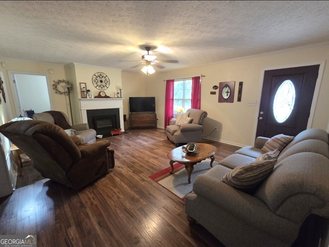 21 Baskin Heights Path Temple, GA 30179 - Photo 11 of 44 a living room with furniture a lamp and a fireplace
