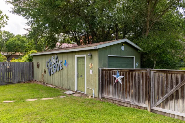 a view of a storage room with furniture