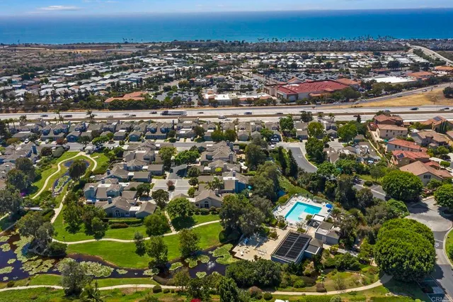a view of a lake with a big yard