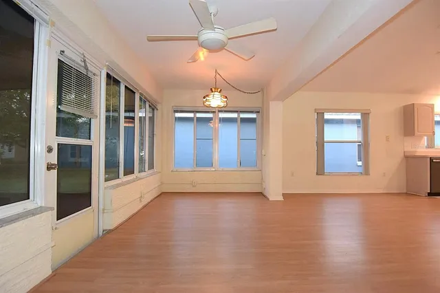 an empty room with a window