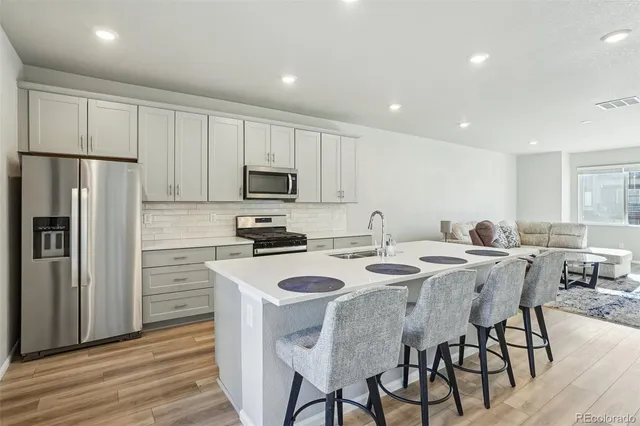 a view of a building from a balcony