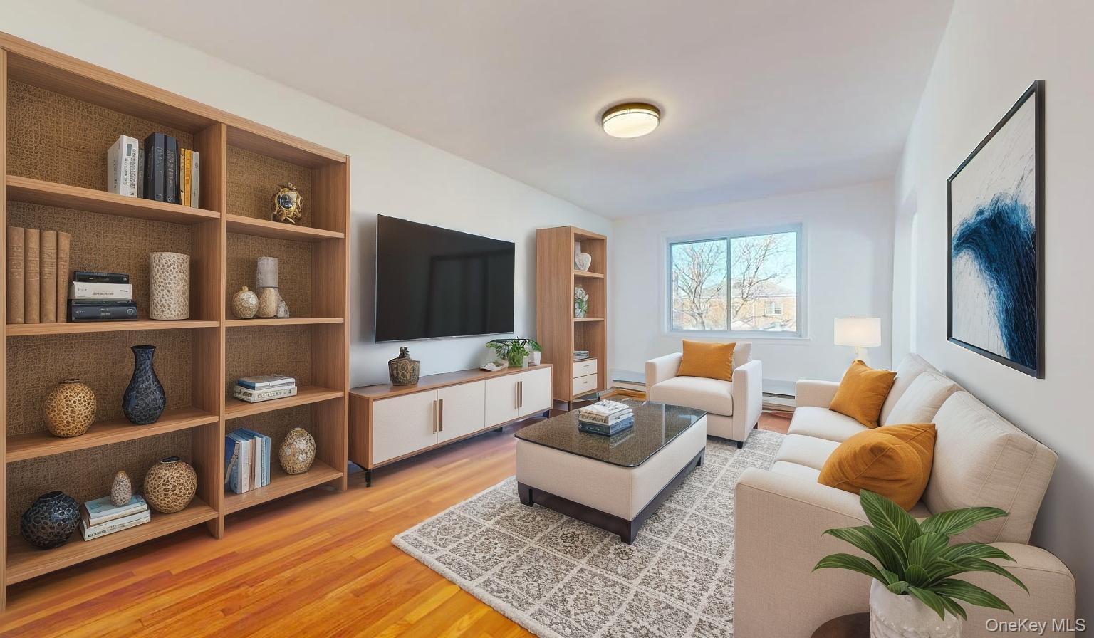 105-28 63rd Road, Unit 2 Queens, NY 11375 - Photo 1 of 30 a living room with furniture and a flat screen tv