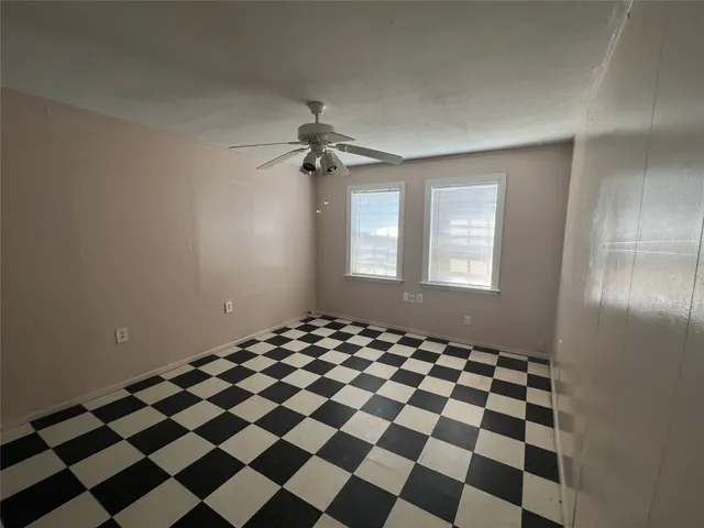 a black and white checkered floor
