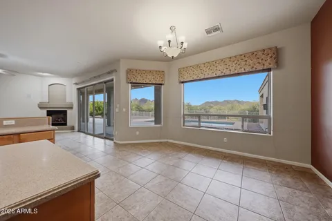 a view of livingroom with kitchen