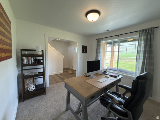 3607 South Parkinson Road South Franklin, ID 83237 - Photo 8 of 24 Home office featuring dark colored carpet