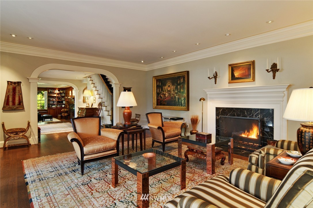 21 Cherry Loop Northwest Shoreline, WA 98177 - Photo 3 of 25 a living room with furniture and a fireplace