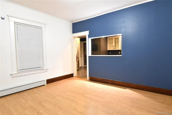 an empty room with window