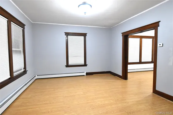 an empty room with window