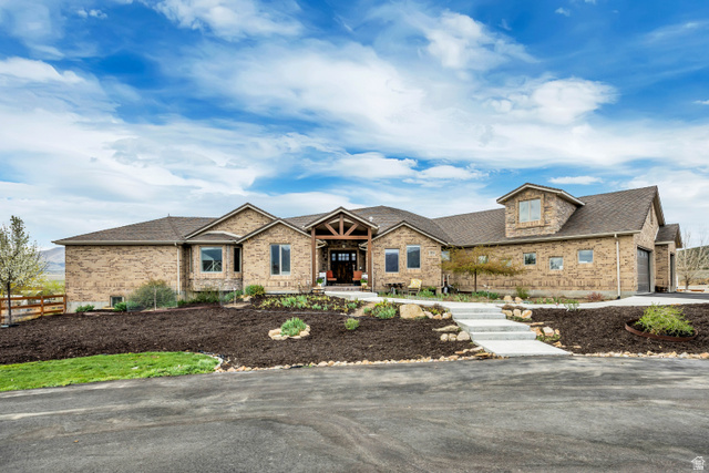 3054 West Ridgeline Road Stockton, UT 84071 - Photo 3 of 88 View of front of house with brick siding