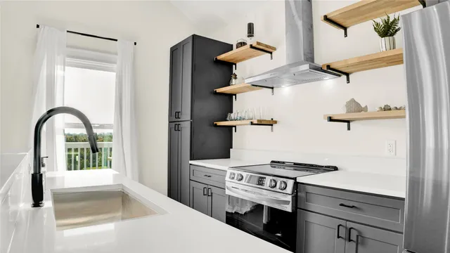 a close view of stove top oven