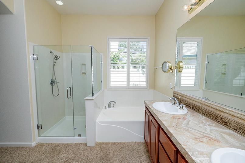 2001 Dayton Avenue Modesto, CA 95356 - Photo 62 of 94 Primary Bathroom large shower, double sinks and soaker tub