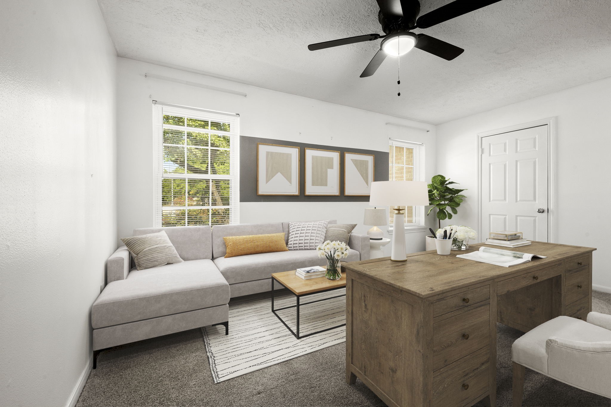 6607 Saffron Hills Drive Spring, TX 77379 - Photo 29 of 48 a living room with furniture and a potted plant