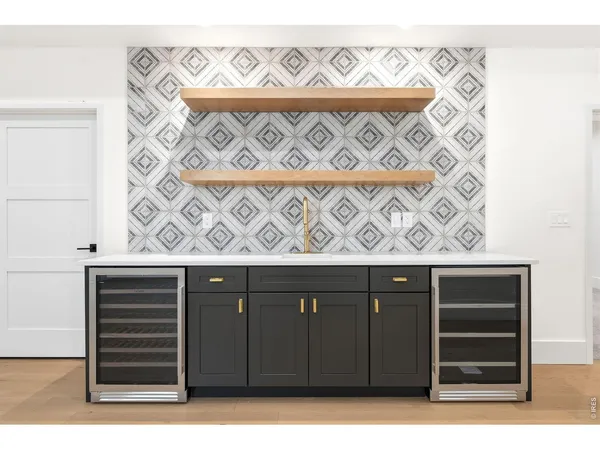 a view of wooden cabinets