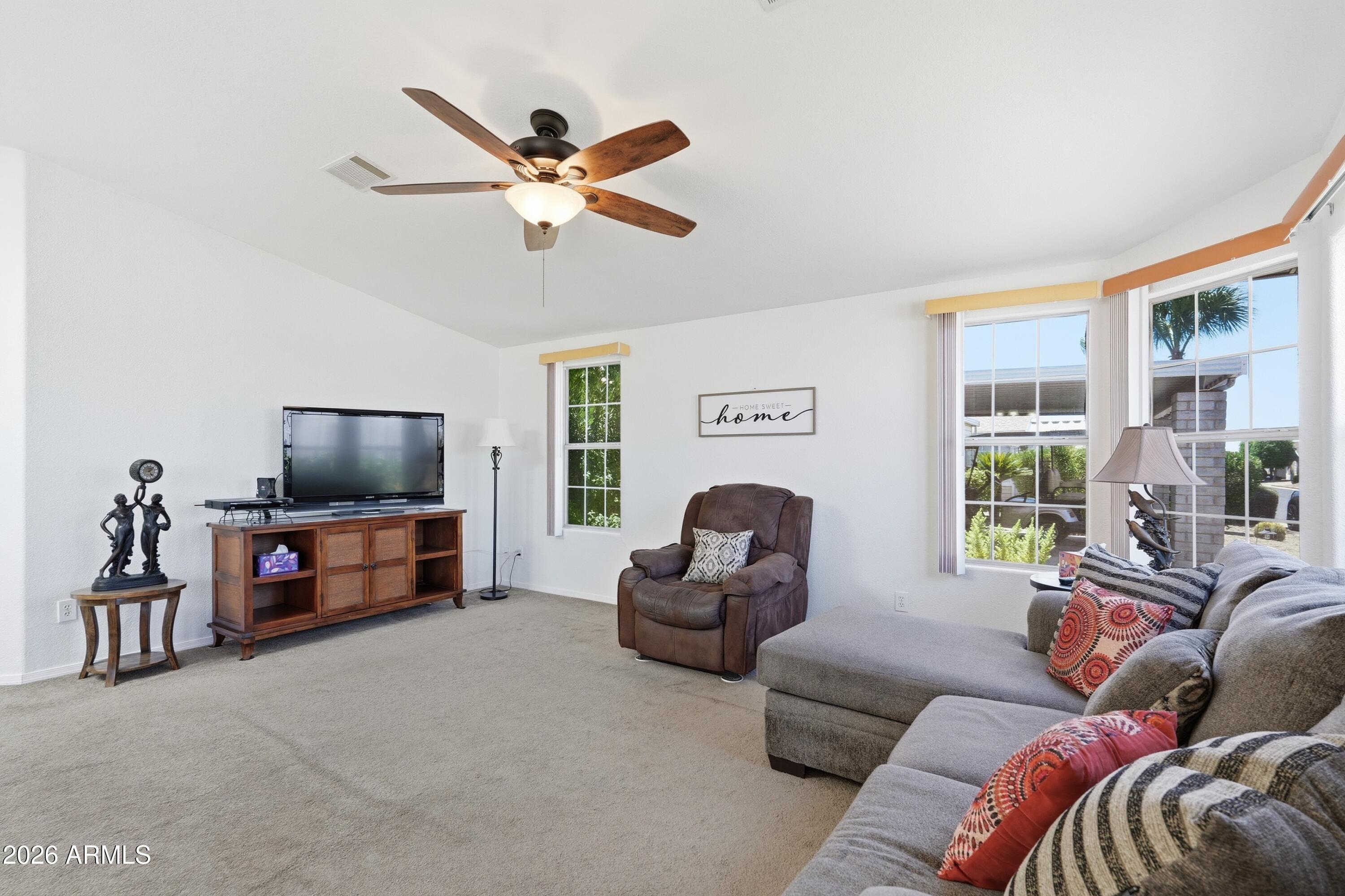 2550 South Ellsworth Road, Unit 208 Mesa, AZ 85209 - Photo 10 of 44 Vaulted ceiling in living room