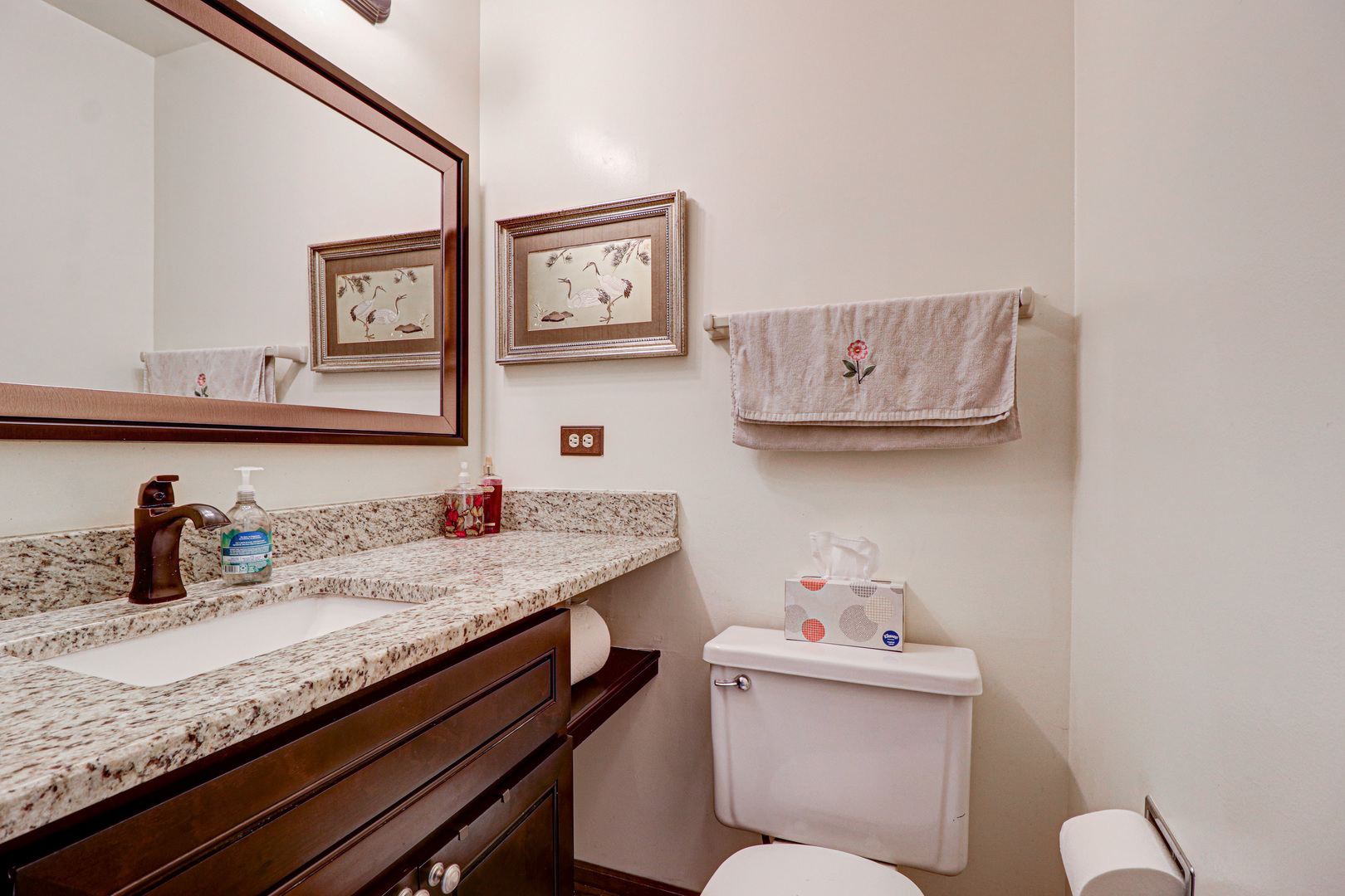 1126 Manchester Road Schaumburg, IL 60193 - Photo 14 of 28 a bathroom with a granite countertop sink and a toilet