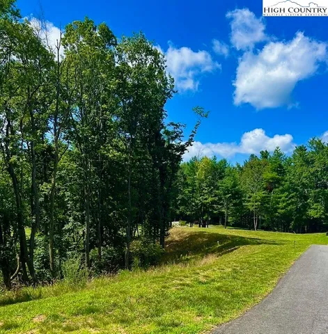 a view of a golf course with a lake