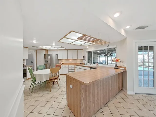 a living room with a large window