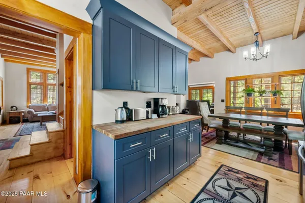 a kitchen with lots of counter top space