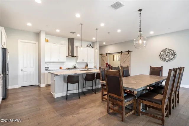 a view of kitchen with breakfast area