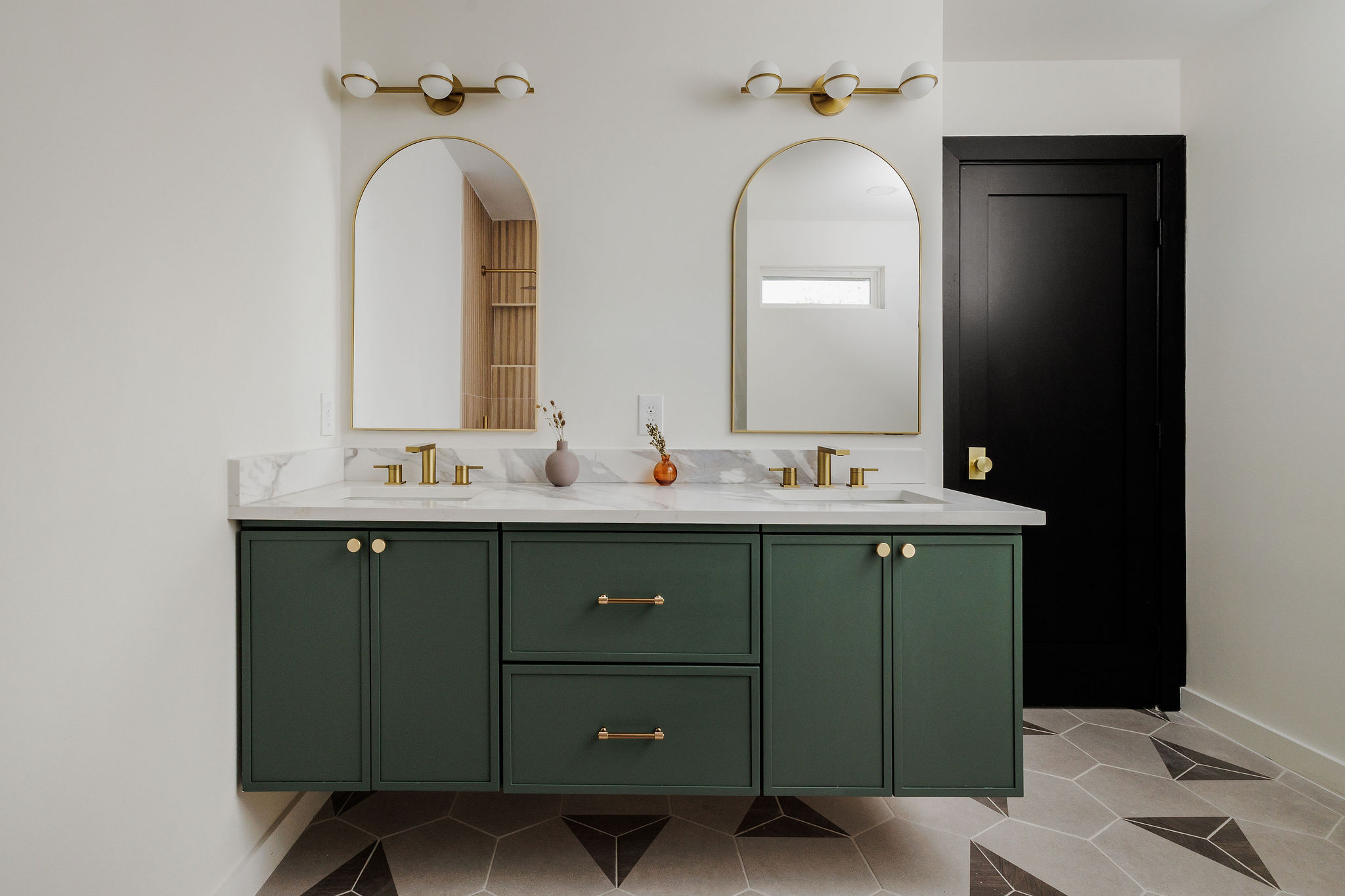 2210 Comburg Castle Way Austin, TX 78748 - Photo 34 of 40 a bathroom with a double vanity sink and a mirror