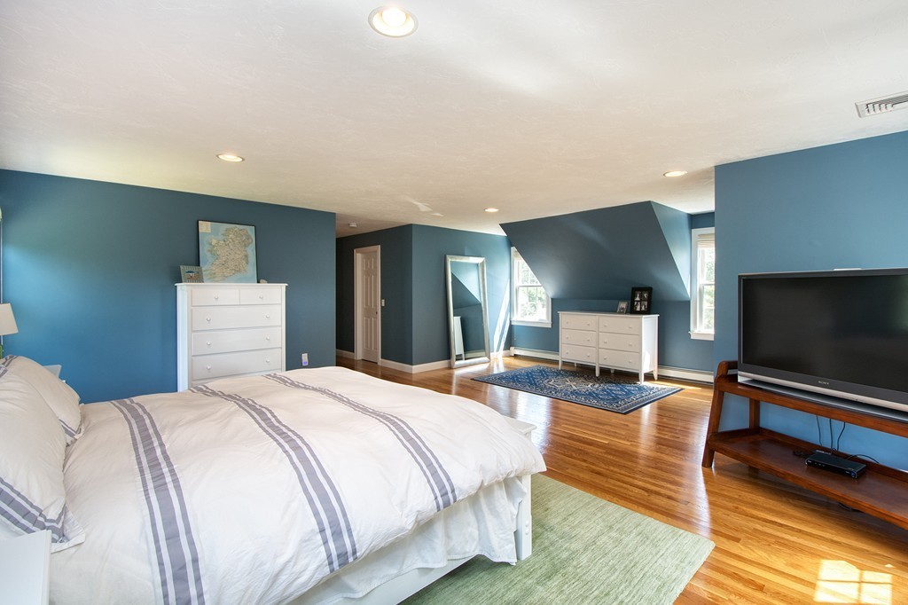 123 Tilden Road Scituate, MA 02066 - Photo 14 of 27 a bedroom with a bed and a flat screen tv