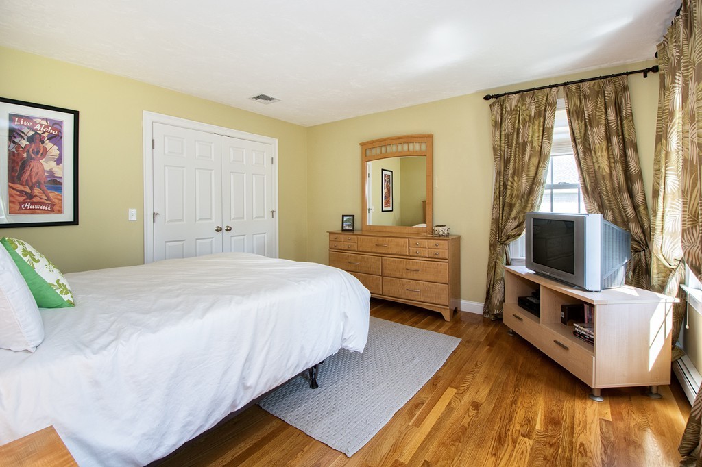 123 Tilden Road Scituate, MA 02066 - Photo 19 of 27 a bedroom with a bed and a flat tv screen on dresser